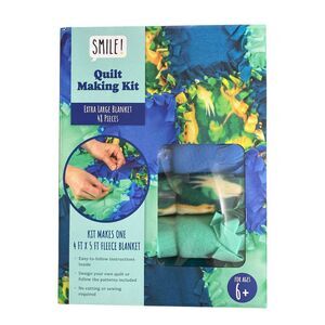 Quilt Making Kit Extra Large Blanket 48 Pieces Monkey Fleece 4 ft x 5 ft NEW